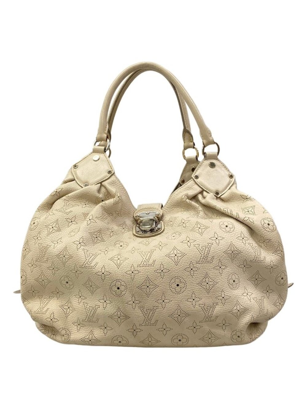 Louis Vuitton Handbag Mahina L Gray Leather